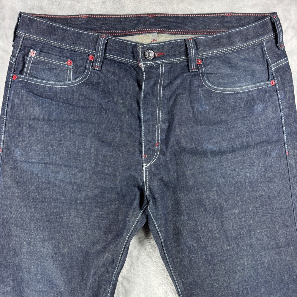 LEVI'S 569 Loose Straight Jeans Mens 38x32 Dark Wash Flap Pockets Y2K Style - Picture 2 of 13